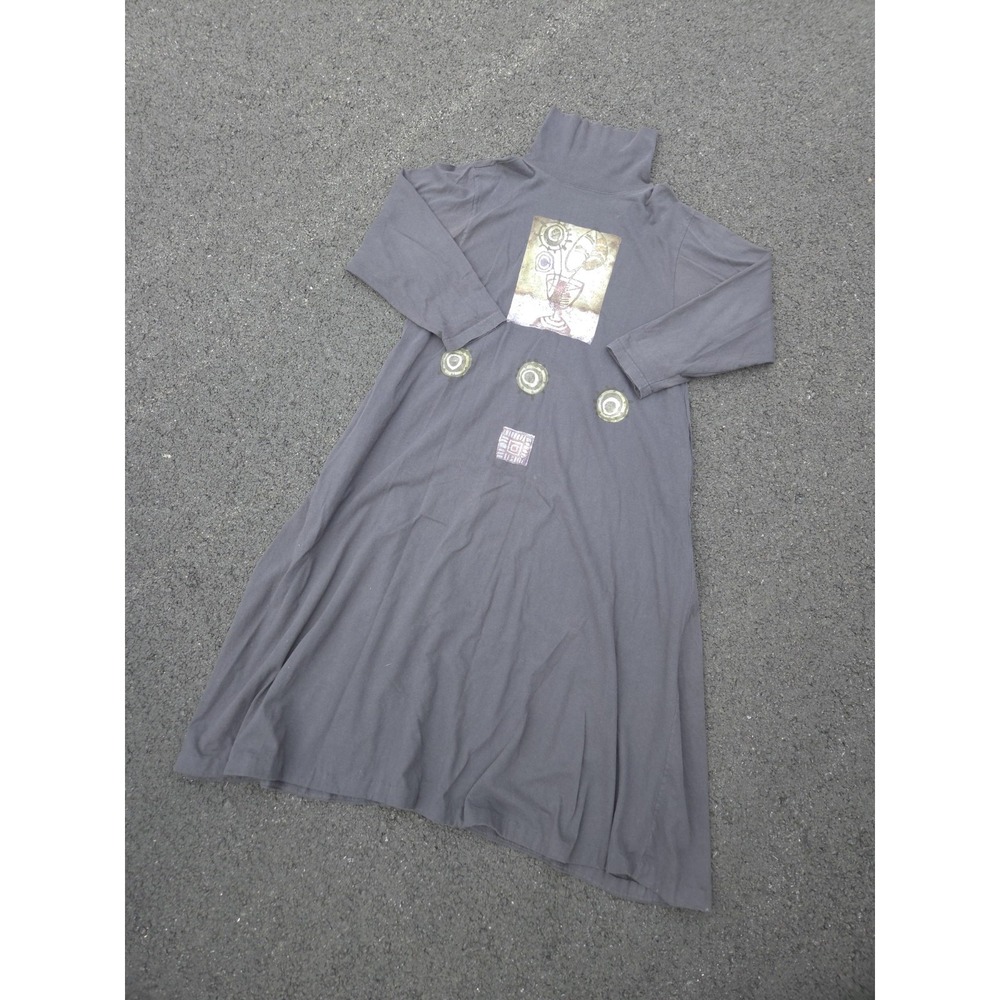 Blue Fish‎ Dress Womens Size 1 Art to Wear Hand Painted